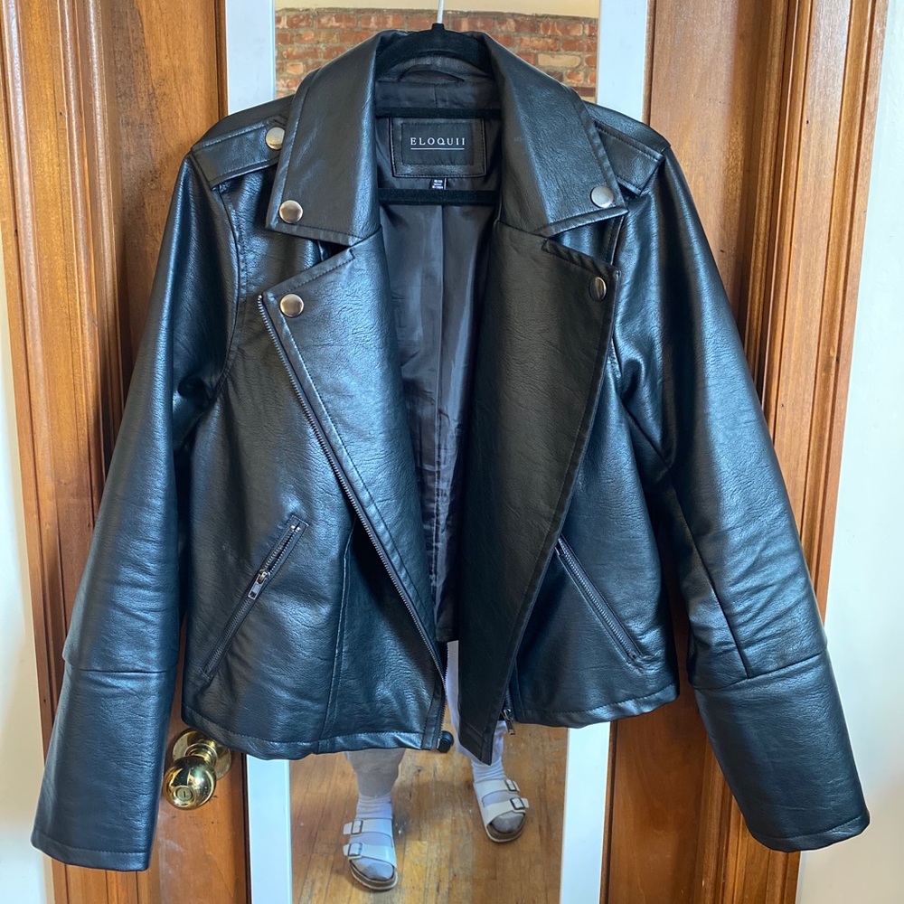 Eloquii Faux Leather Moto Jacket